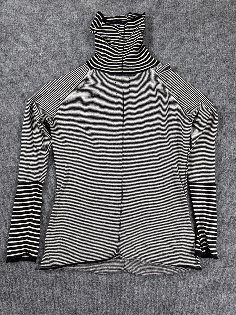Krimson Klover Black & White Striped Turtleneck Sweater
